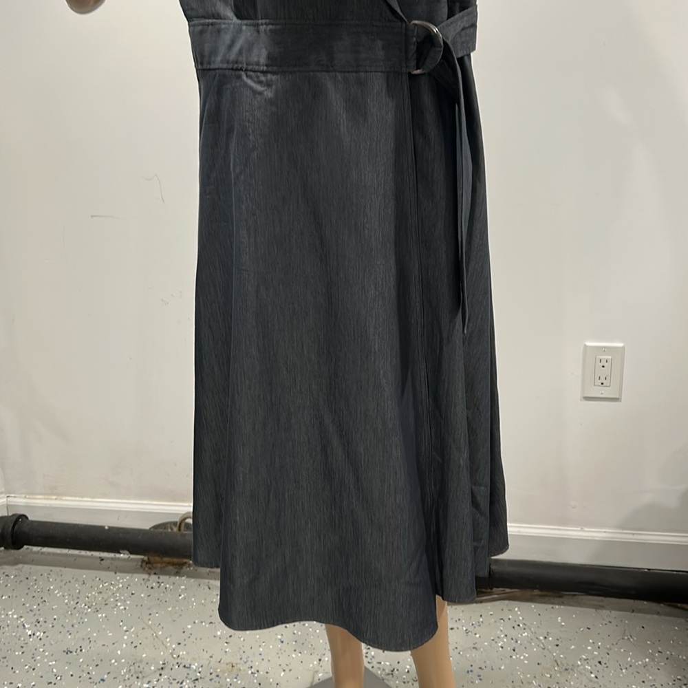London Times Denim Wrap Dress - Picture 4 of 8